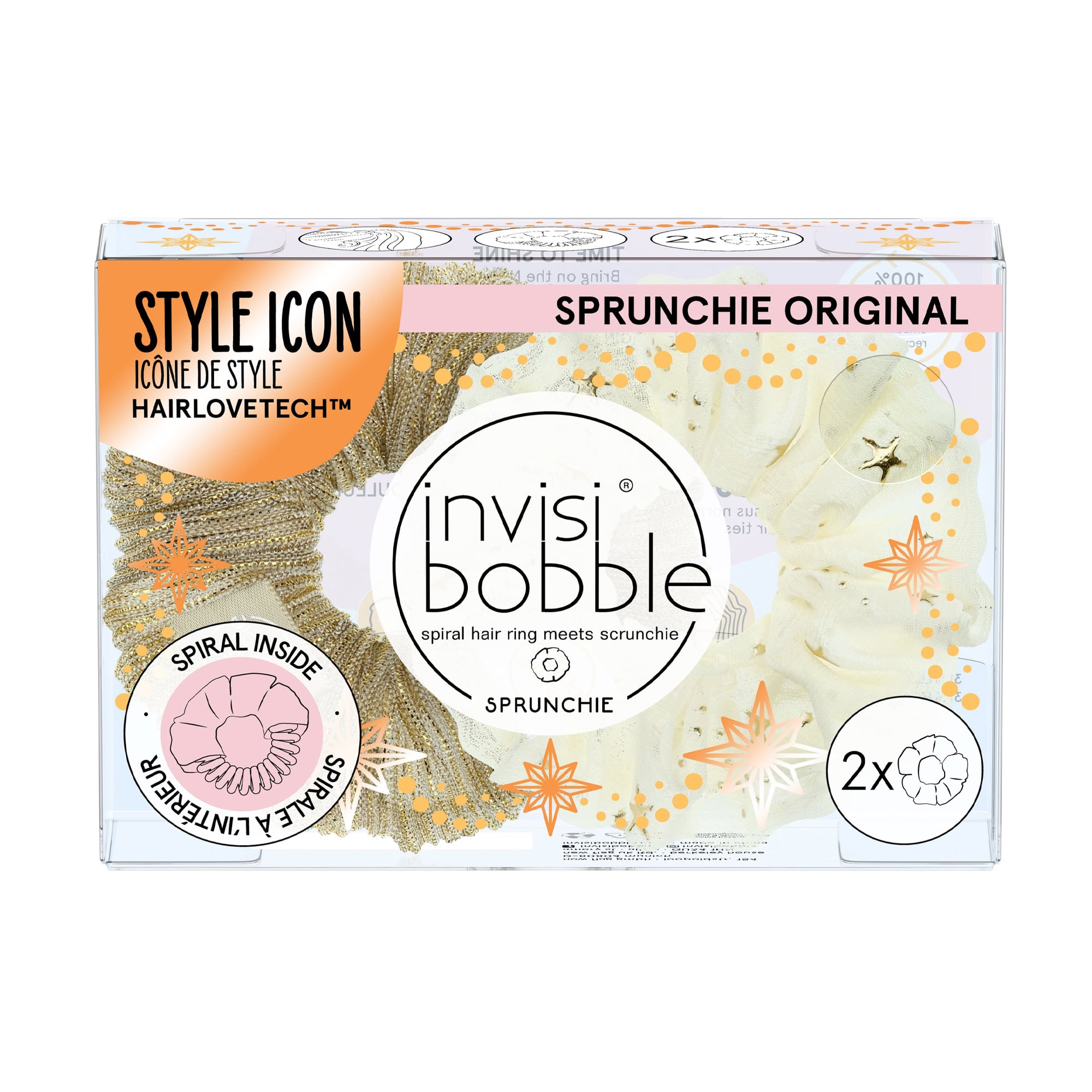 Резинка-браслет для волосся Invisibobble Sprunchie Original Time To Shine Bring On The Night, 2 шт