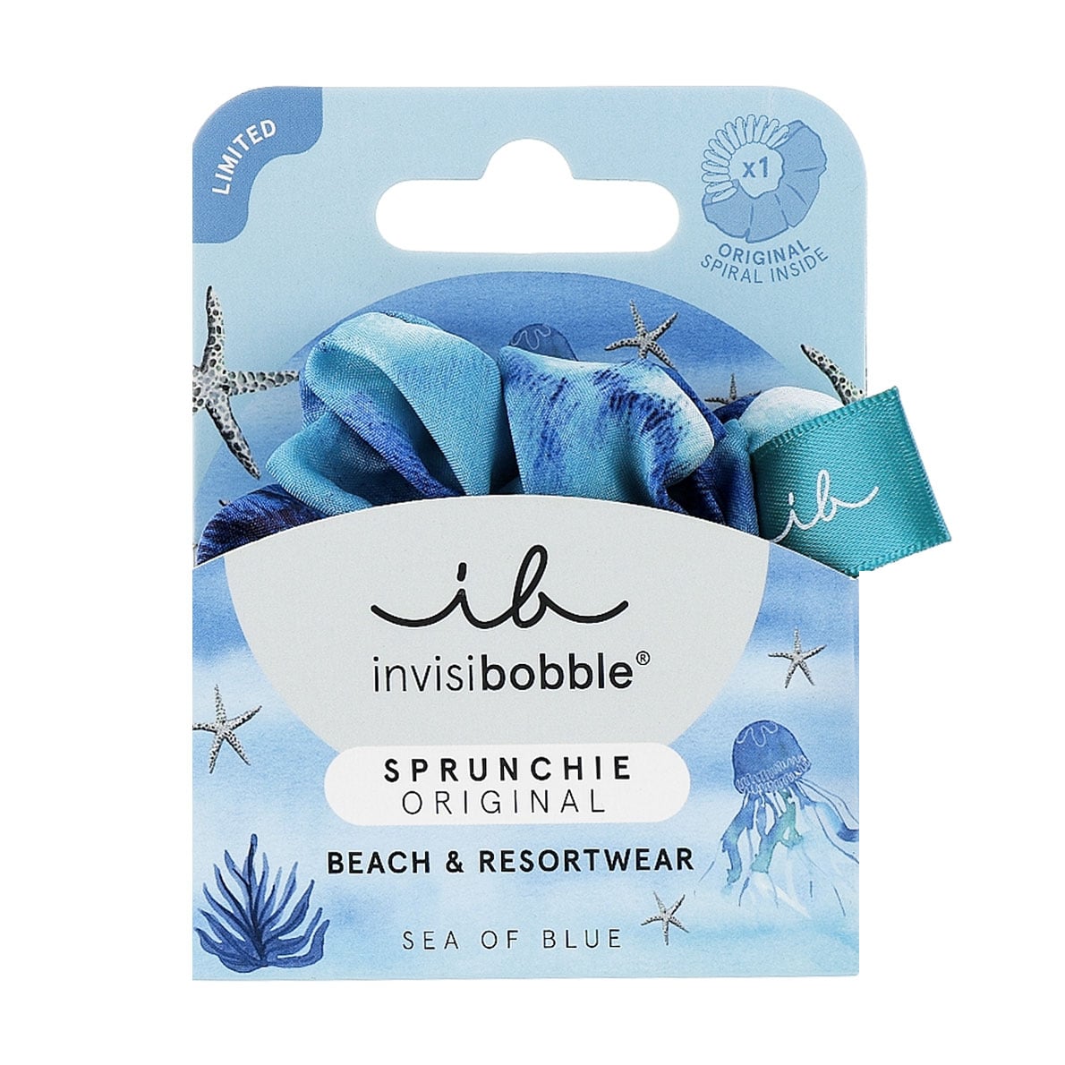 Резинка-браслет для волосся Invisibobble Sprunchie Original Beach &amp; Resortwear Sea Of Blue, 1 шт