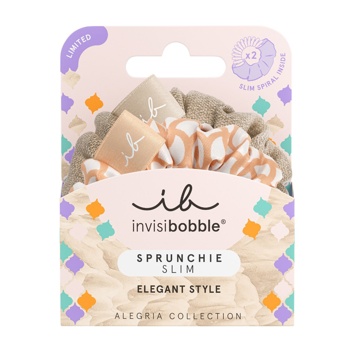 Резинка-браслет для волосся Invisibobble Sprunchie Slim Elegant Style Alegria Rooting For You, 2 шт